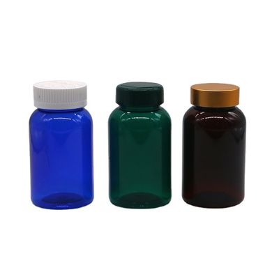 Bouteille en plastique à bouchon d'or de luxe en PET industriel de 160 ml pour l'huile de poisson/capsule/pilule/miel