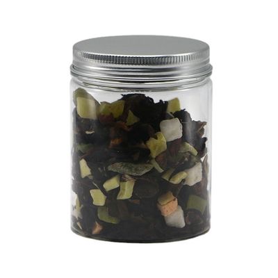 Emballage de produits de confiserie 250 ml pot alimentaire en PET avec bouchon à vis et couvercle en aluminium