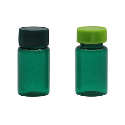 Flacons liquides en plastique transparent en PET 20ML/CC avec capuchon en couleur personnalisée et en forme ronde