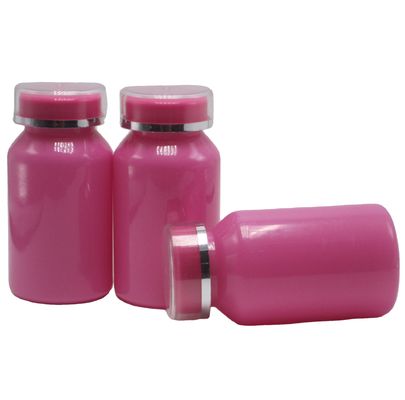 Taille personnalisée Collier en PET 120 ml Bouteille médicinale en plastique brillant à deux couches PS Cap