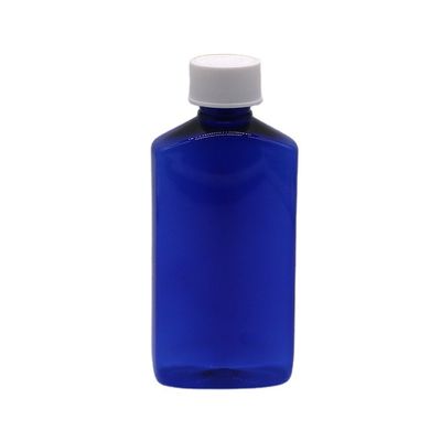 Logo personnalisé Bouteille de sirop de toux stérile carré en PET de 180 ml avec bouchon de sécurité pour enfants