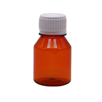 Bouteilles de pilules en plastique portables et vides en PET de 50 ml avec bouchon à vis blanc
