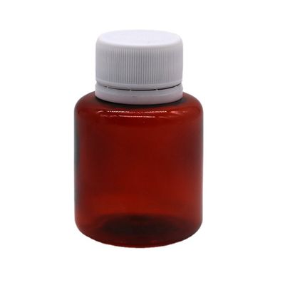70 ml de flacon de liquide oral pour sirop pour la toux d'érable ambrée PET avec bouchon de sécurité et joint thermique