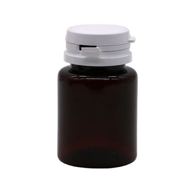 Couleur personnalisée Pilule PET Ambre 50 ml Capsule Bouteille d' huile de poisson avec bouchon détachable/ bouchon à vis