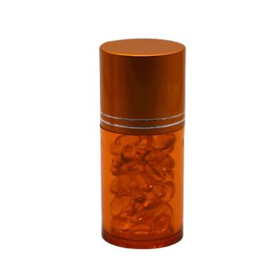 Pilule en PET rechargeable de 60 ml Capsule Bouteille d' huile de poisson avec bouchon à vis en or argenté en aluminium