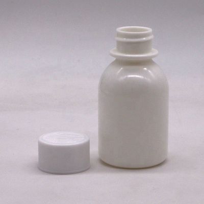 Contenants de médicaments liquides anti-ultraviolets scellés opaques blancs de type plastique HDPE 60 ml/2 oz