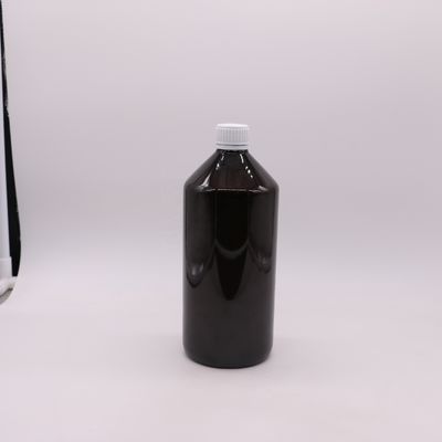 Flacon de médicament liquide en PET brun foncé translucide de 1000 ml avec un capuchon anti-altération de 28 mm