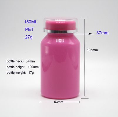 Logo personnalisé Bouteille en plastique PET de 150 ml pour emballage de surface industrielle et pilule