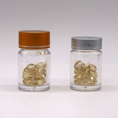 Tablettes de médicaments de pharmacie Contenant de 30 ml Bouteille en plastique double couche PS avec couvercle en aluminium