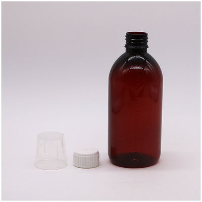 Matériau du corps PET 300 ml flacon de sirop de toux vide PET avec échelle et capuchon anti-altération