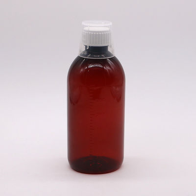 Matériau du corps PET 300 ml flacon de sirop de toux vide PET avec échelle et capuchon anti-altération