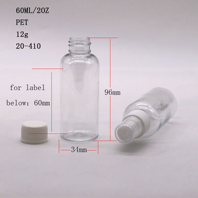 Bouteille de pompe à huile en PET de 60 ml Bouteilles de pulvérisation en plastique Contenant d'alcool Contenant de pulvérisation portable