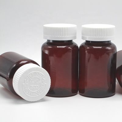 Conservez en toute sécurité les suppléments contenant des comprimés ambrés translucides de 120 ml et un capuchon