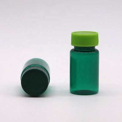 Flacons liquides en plastique transparent en PET 20ML/CC avec capuchon en couleur personnalisée et en forme ronde