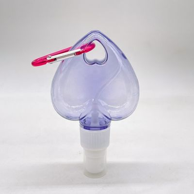 PET Bouteille de pulvérisation en plastique en forme de cœur / feuille avec collier de porte-clés suspendu