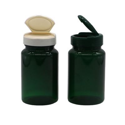PET 150 ml Bouteille bouche large Bouteilles en plastique vides 5 oz Récipients de capsules avec capuchon pliable