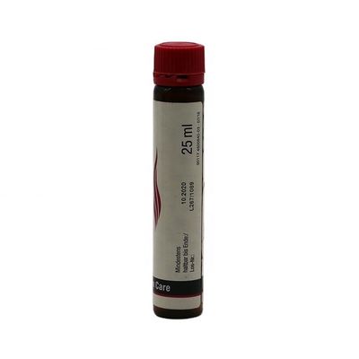 Bouteille de liquide oral en plastique de qualité alimentaire 25 ml/25 cc, mince, lisse, ambre/café, avec bouchon anti-tamper