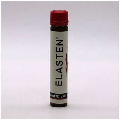 Bouteille de liquide oral en plastique de qualité alimentaire 25 ml/25 cc, mince, lisse, ambre/café, avec bouchon anti-tamper