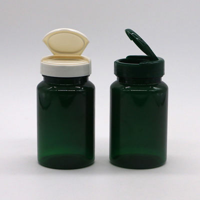 PET 150 ml Bouteille bouche large Bouteilles en plastique vides 5 oz Récipients de capsules avec capuchon pliable