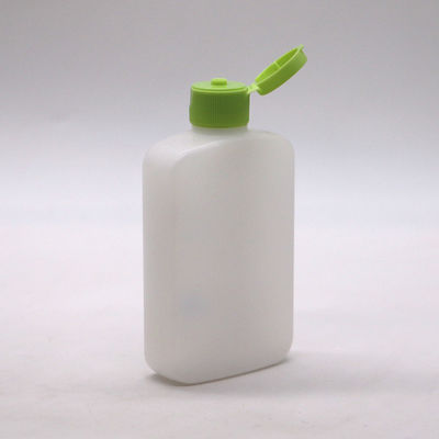 Bouteille cosmétique carré plate en HDPE de 120 ml avec couleur personnalisée et couvercle en spirale