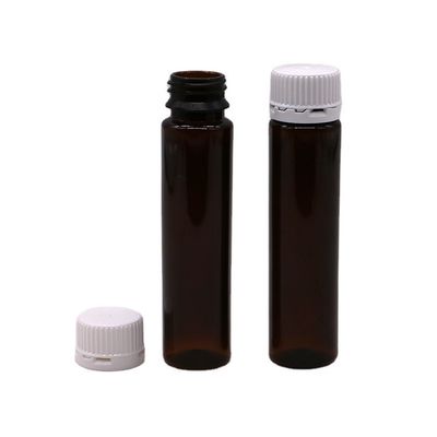 20ML/20CC Flacon de liquide oral en plastique ambré fin et lisse avec bouchon anti-altération pour la médecine liquide