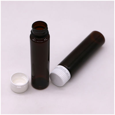 20ML/20CC Flacon de liquide oral en plastique ambré fin et lisse avec bouchon anti-altération pour la médecine liquide