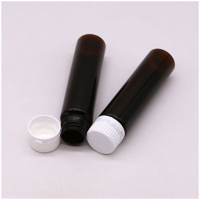 20ML/20CC Flacon de liquide oral en plastique ambré fin et lisse avec bouchon anti-altération pour la médecine liquide