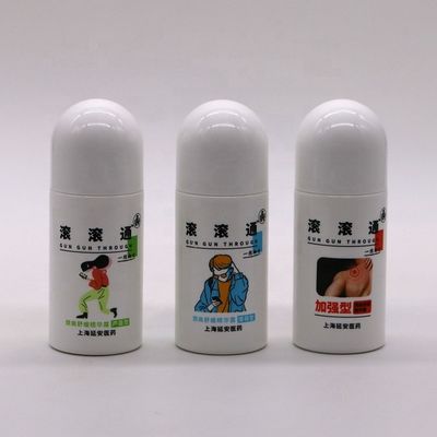 50 ml / 50cc HDPE rouleau en plastique blanc sur bouteille Forme ronde pour autres produits cosmétiques essentiels