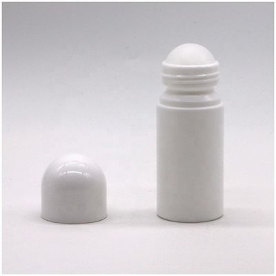50 ml / 50cc HDPE rouleau en plastique blanc sur bouteille Forme ronde pour autres produits cosmétiques essentiels