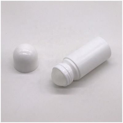 50 ml / 50cc HDPE rouleau en plastique blanc sur bouteille Forme ronde pour autres produits cosmétiques essentiels