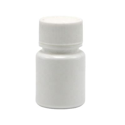 Bouteille vide en plastique blanc de forme ronde en PEHD de 20 ml pour le stockage de l'échantillon de poudre chimique
