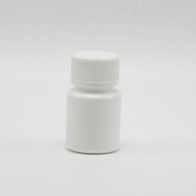 Bouteille vide en plastique blanc de forme ronde en PEHD de 20 ml pour le stockage de l'échantillon de poudre chimique