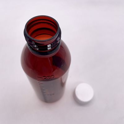 200cc Ovale Ambre Prescription Pharmacie Bouteilles de PET Médicament liquide pour le stockage en pharmacie