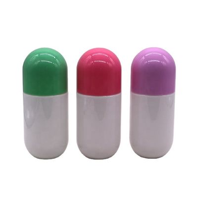 250 ml/8 oz PET Bouteille en plastique de qualité alimentaire en forme de capsule brillante avec bouchon à vis et joint thermique