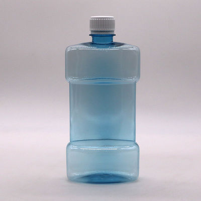 Impression par écran 500 ml PET de forme unique, rince-bouche liquide, bouteille en plastique avec bouchon à vis