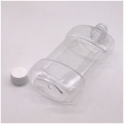 Impression par écran 500 ml PET de forme unique, rince-bouche liquide, bouteille en plastique avec bouchon à vis