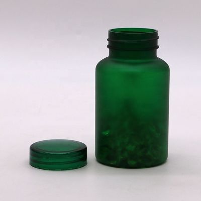 Bouteille en plastique vert mat en PET de 150CC avec capuchon et autocollant anti-enfants