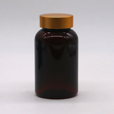 Bouteille en plastique à bouchon d'or de luxe en PET industriel de 160 ml pour l'huile de poisson/capsule/pilule/miel
