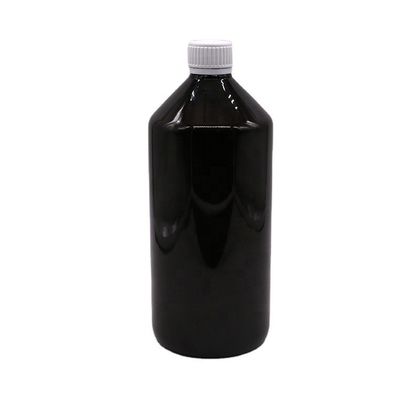 Médecine liquide 1000 ml Bouteille en plastique PET translucide brun foncé avec capuchon anti-altération