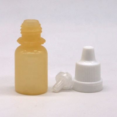 Bouteille de gouttelette de liquide pour les yeux compressable blanche en plastique LDPE avec capuchon anti-altération 10 ml