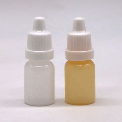 Bouteille de gouttelette de liquide pour les yeux compressable blanche en plastique LDPE avec capuchon anti-altération 10 ml