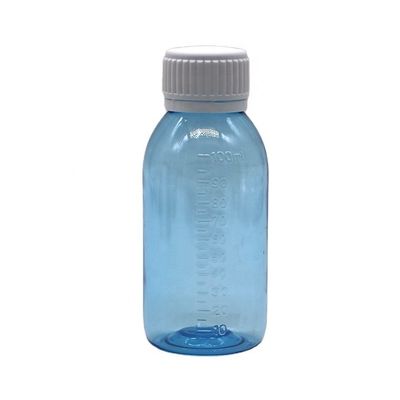 Bouteille liquide de 100 ml de sirop rond d'érable pour la toux avec bouchon à vis et joint thermique