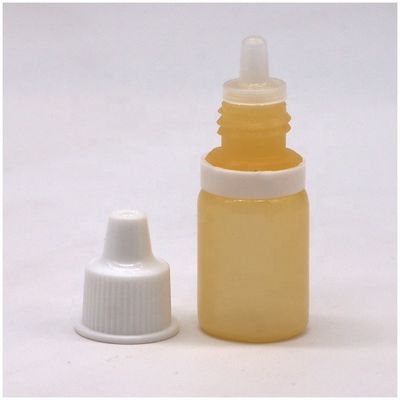 Bouteille de gouttelette de liquide pour les yeux compressable blanche en plastique LDPE avec capuchon anti-altération 10 ml