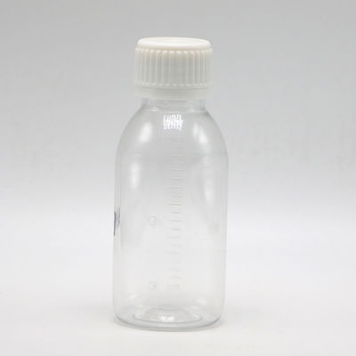 Bouteille liquide de 100 ml de sirop rond d'érable pour la toux avec bouchon à vis et joint thermique