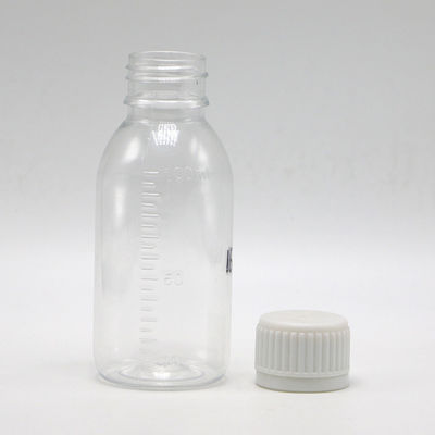 Bouteille liquide de 100 ml de sirop rond d'érable pour la toux avec bouchon à vis et joint thermique