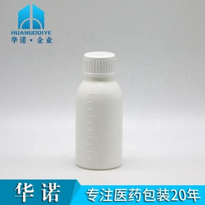 Bouteille de médicaments liquides blancs de 30 ml/50 ml/100 ml PP avec corps décalé et sérigraphie