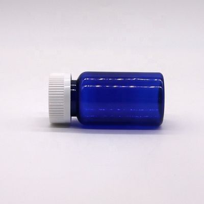 2OZ/60ml/CC Bouteille en plastique bleu capsule avec capuchon à vis Matériau PET 32 mm Taille du cou