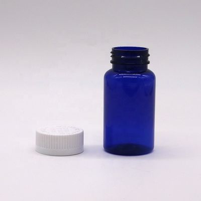 2OZ/60ml/CC Bouteille en plastique bleu capsule avec capuchon à vis Matériau PET 32 mm Taille du cou