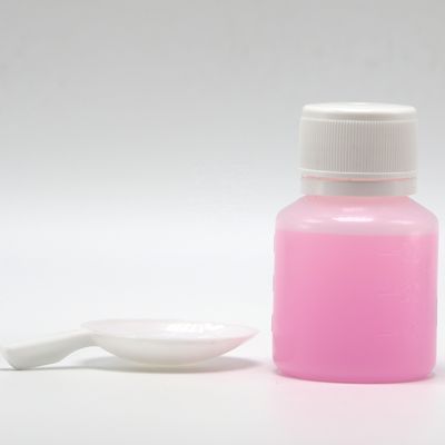 Bouteille en plastique PE transparente pour la mesure de la médecine liquide 30 ml de capacité et cuillère