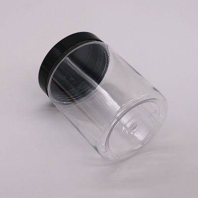 Bouteilles en plastique de 300 cc en PET à bouche large pour le stockage des aliments avec un couvercle en aluminium